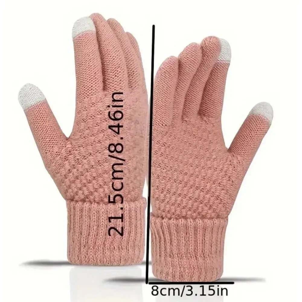 Ladies Fashionable Stylish Pink Knit Gloves